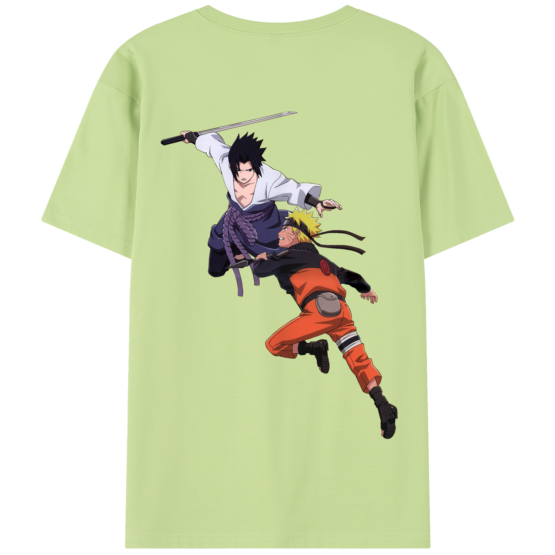 （画像用） NARUTO -ナルト- うちは サスケ Uchiha Sasuke 綿100％半袖Tシャツ（背面プリント）